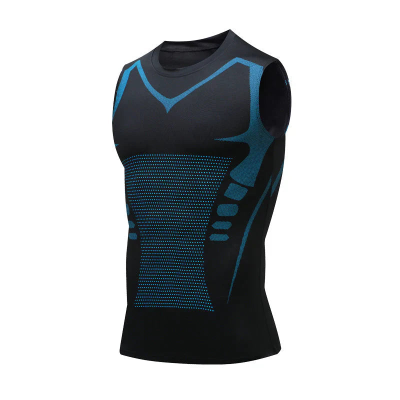 Men's Sleeveless Compression Tank Top with Slim Fit and Round Neck