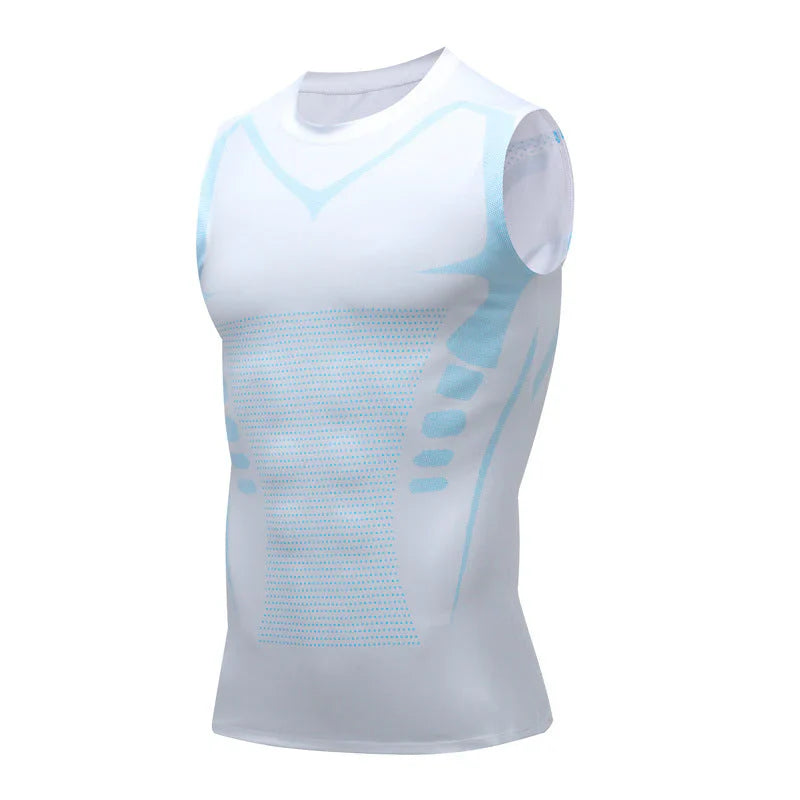 Men's Sleeveless Compression Tank Top with Slim Fit and Round Neck