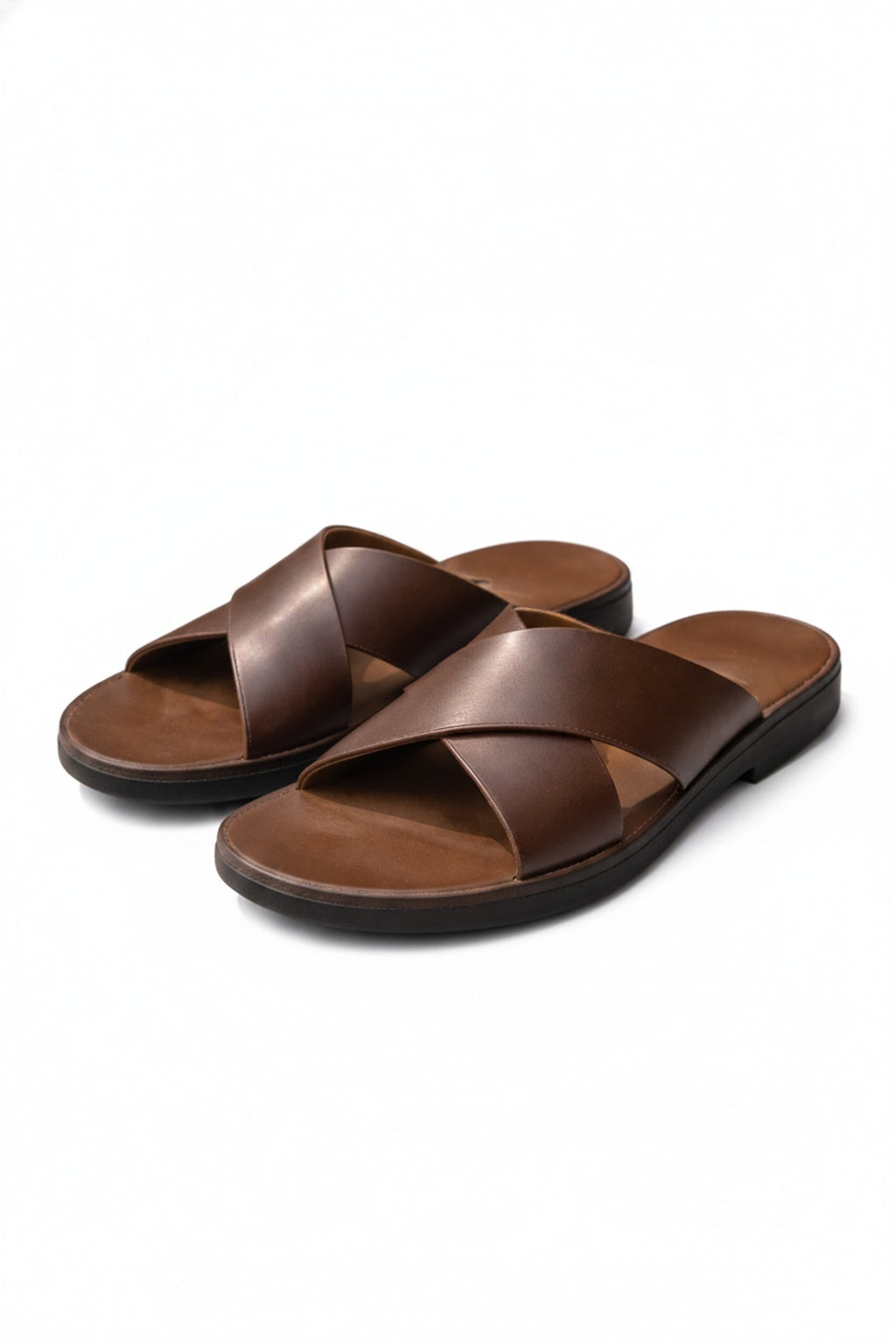 Men's Slide Sandals with Cross Strap