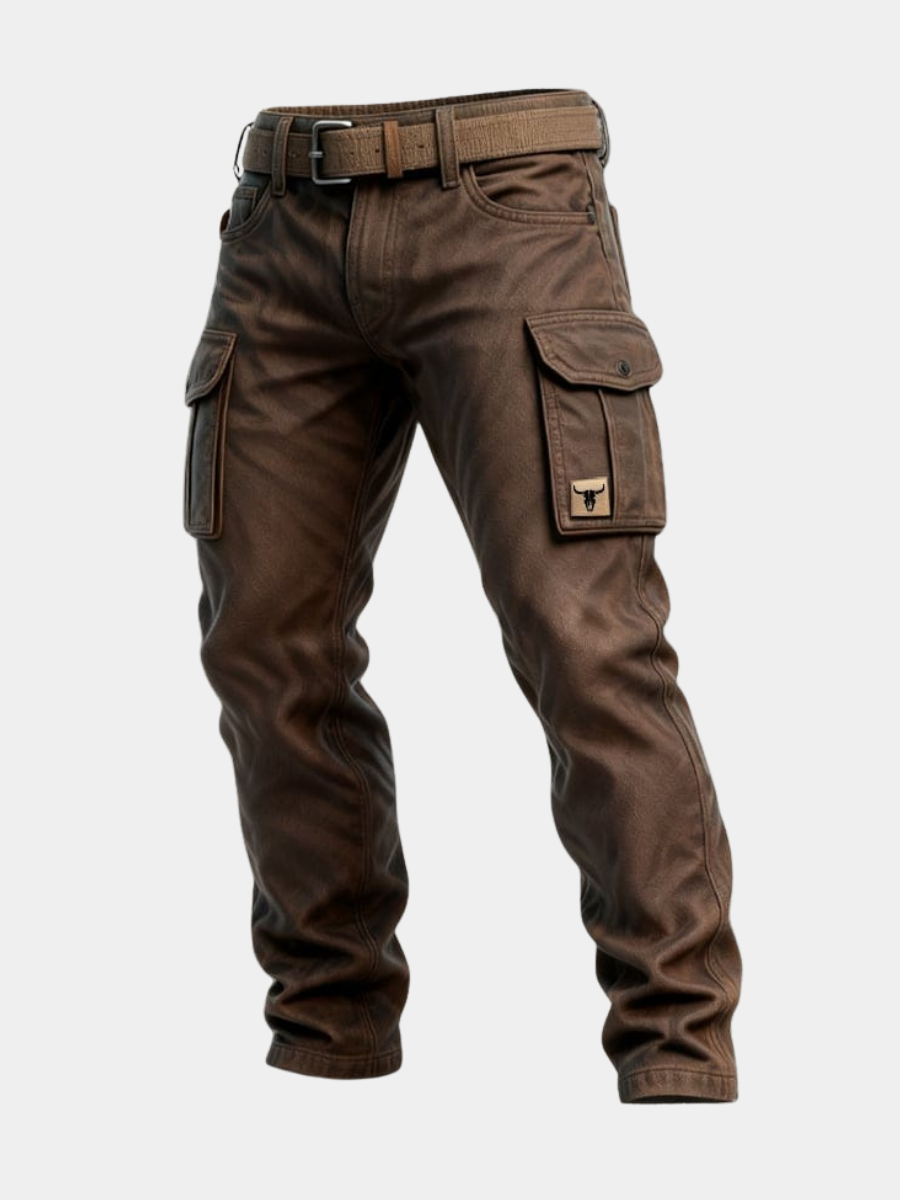 Men's Slim Fit Cargo Trousers with Multi-Pocket Utility Design