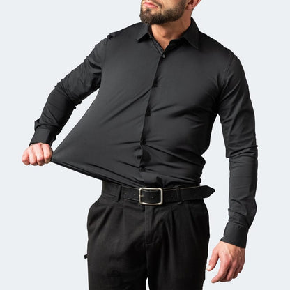 Men's Slim Fit Dress Shirt Long Sleeve with Spread Collar