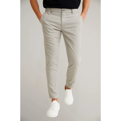 Men's Slim-Fit Dress Trousers with Button and Zip Closure