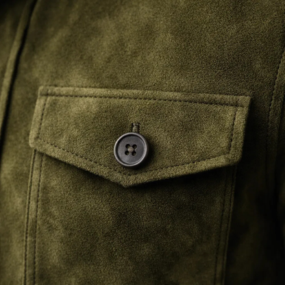 Men's Slim Fit Jacket with Stand Collar and Chest Pockets