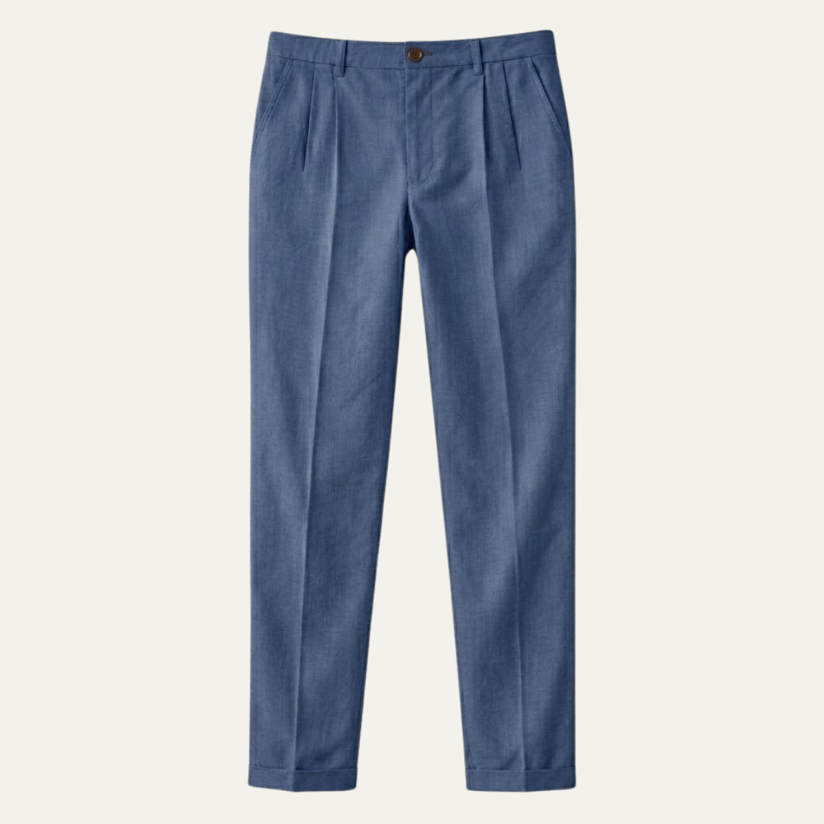 Men's Slim Fit Pleated Dress Pants with Cuffed Hem