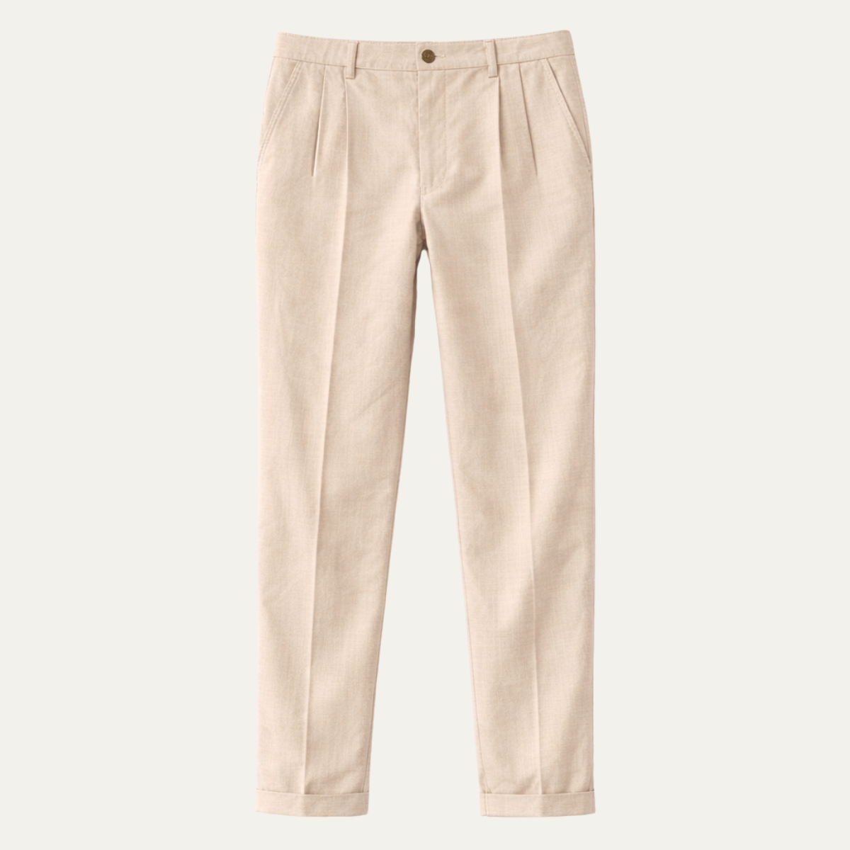 Men's Slim Fit Pleated Dress Pants with Cuffed Hem