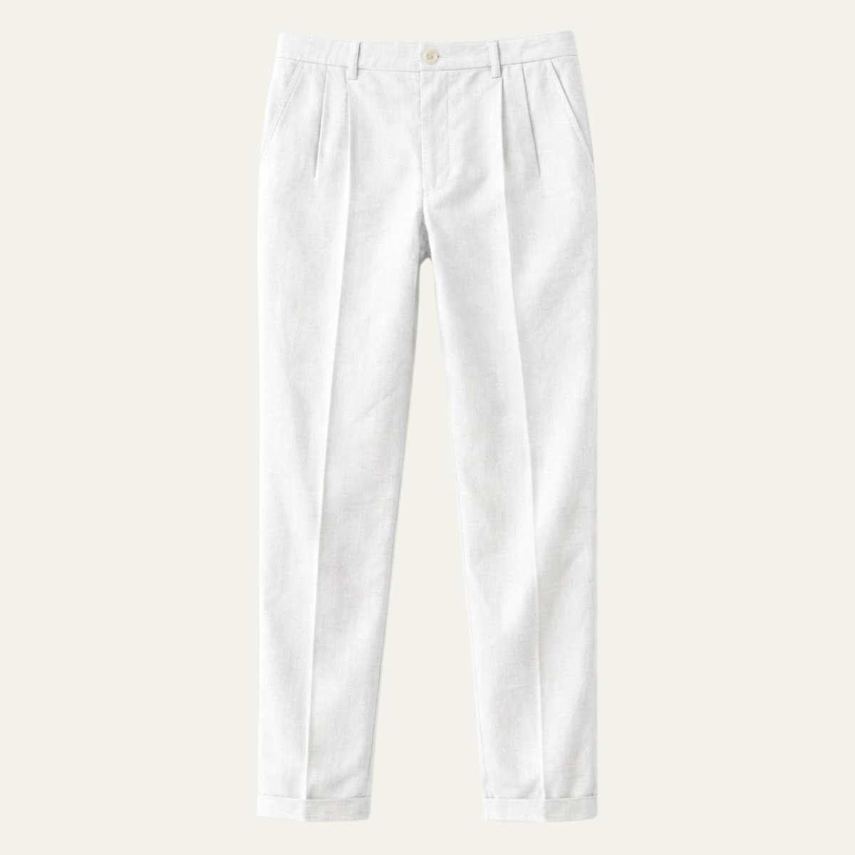 Men's Slim Fit Pleated Dress Pants with Cuffed Hem