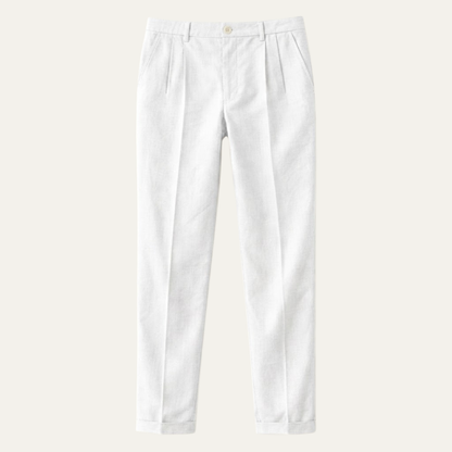 Men's Slim Fit Pleated Dress Pants with Cuffed Hem