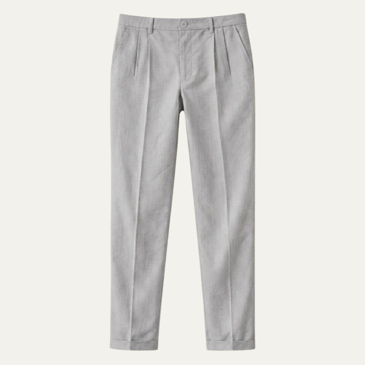 Men's Slim Fit Pleated Dress Pants with Cuffed Hem