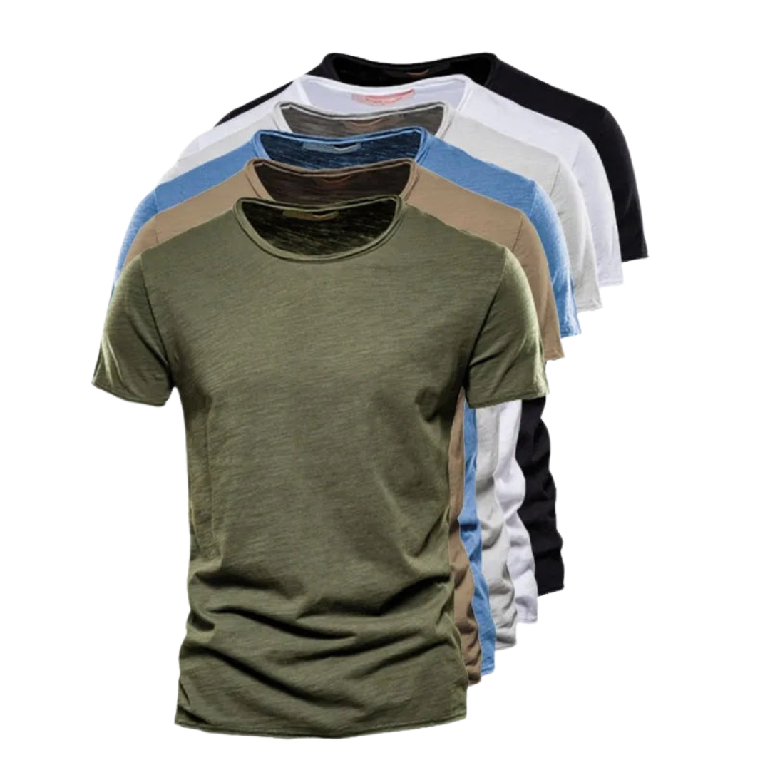 Men's Slim Fit T-Shirt with Short Sleeves and Crew Neck