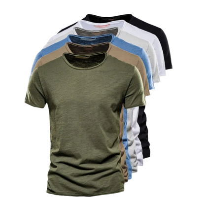 Men's Slim Fit T-Shirt with Short Sleeves and Crew Neck