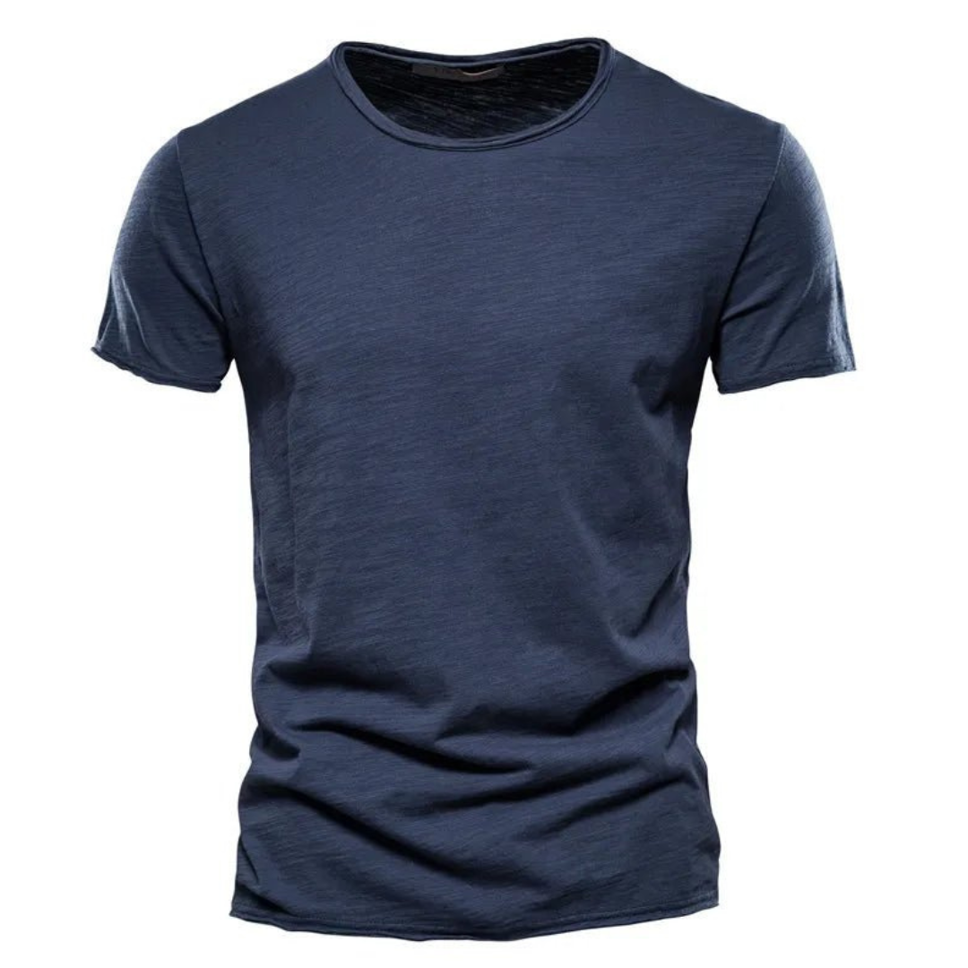 Men's Slim Fit T-Shirt with Short Sleeves and Crew Neck
