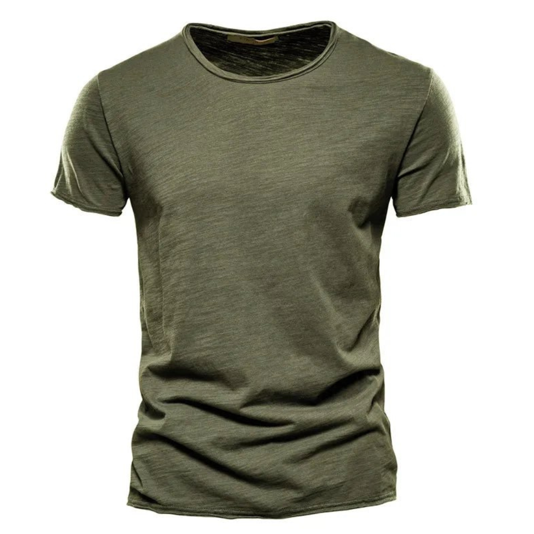 Men's Slim Fit T-Shirt with Short Sleeves and Crew Neck