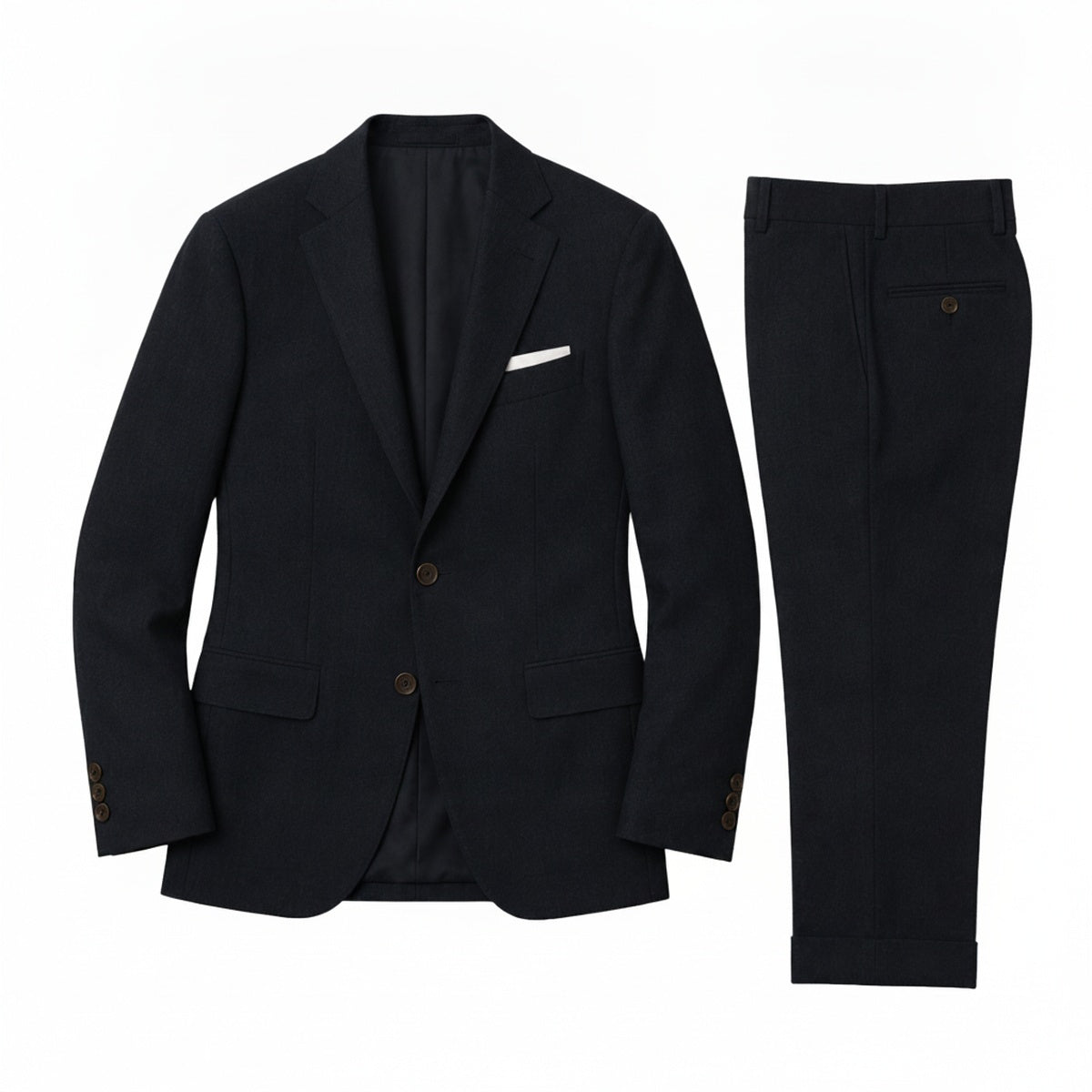 Men's Slim Fit Two-Piece Suit Set with Notch Lapel Blazer and Trousers
