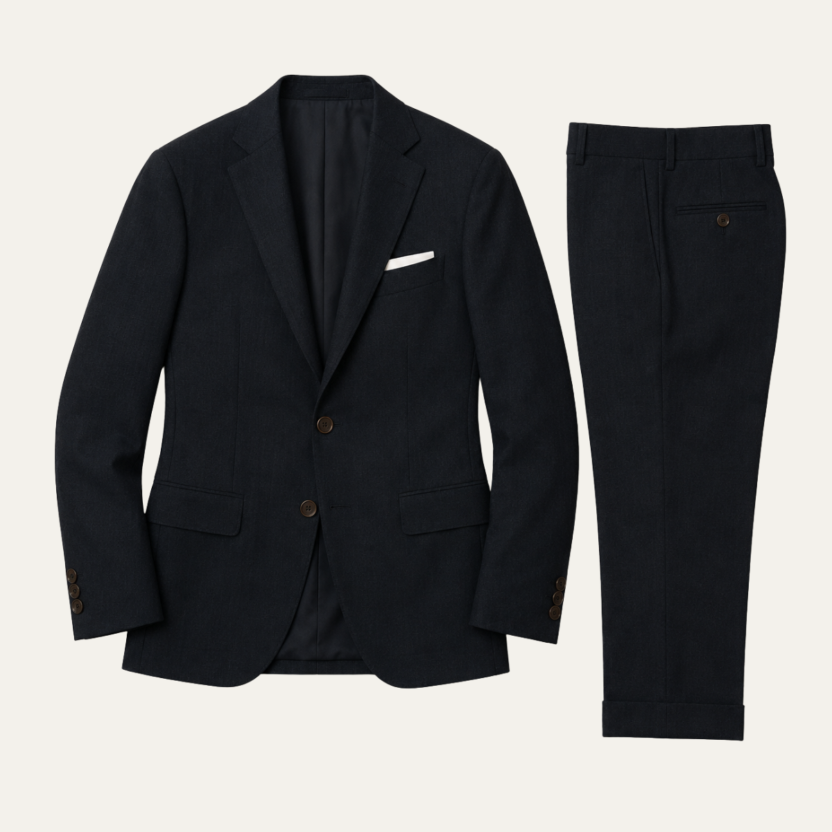 Men's Slim Fit Two-Piece Suit Set with Notch Lapel Blazer and Trousers