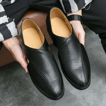 Men's Slip-On Dress Sandals with Open Sides and Square Toe