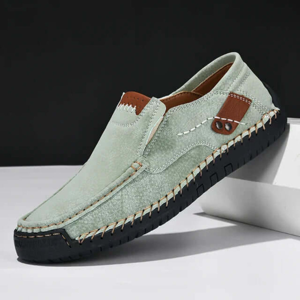 Men's Slip-On Loafers with Arch Support and Stitched Detail