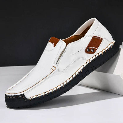 Men's Slip-On Loafers with Arch Support and Stitched Detail