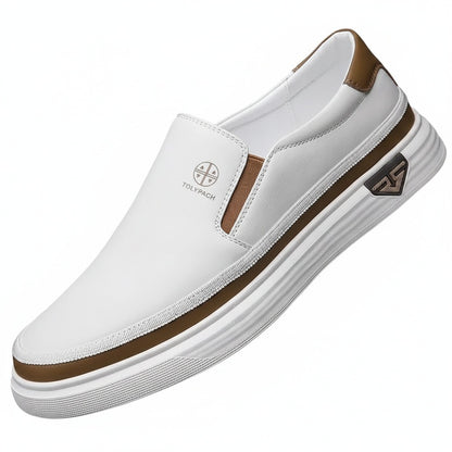 Men's Slip-On Loafers with Elastic Side Panels and Thick Sole