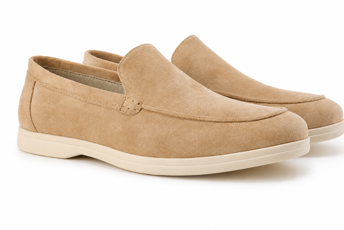 Men's Slip-On Loafers with Moc-Toe Stitching and Flatform Sole