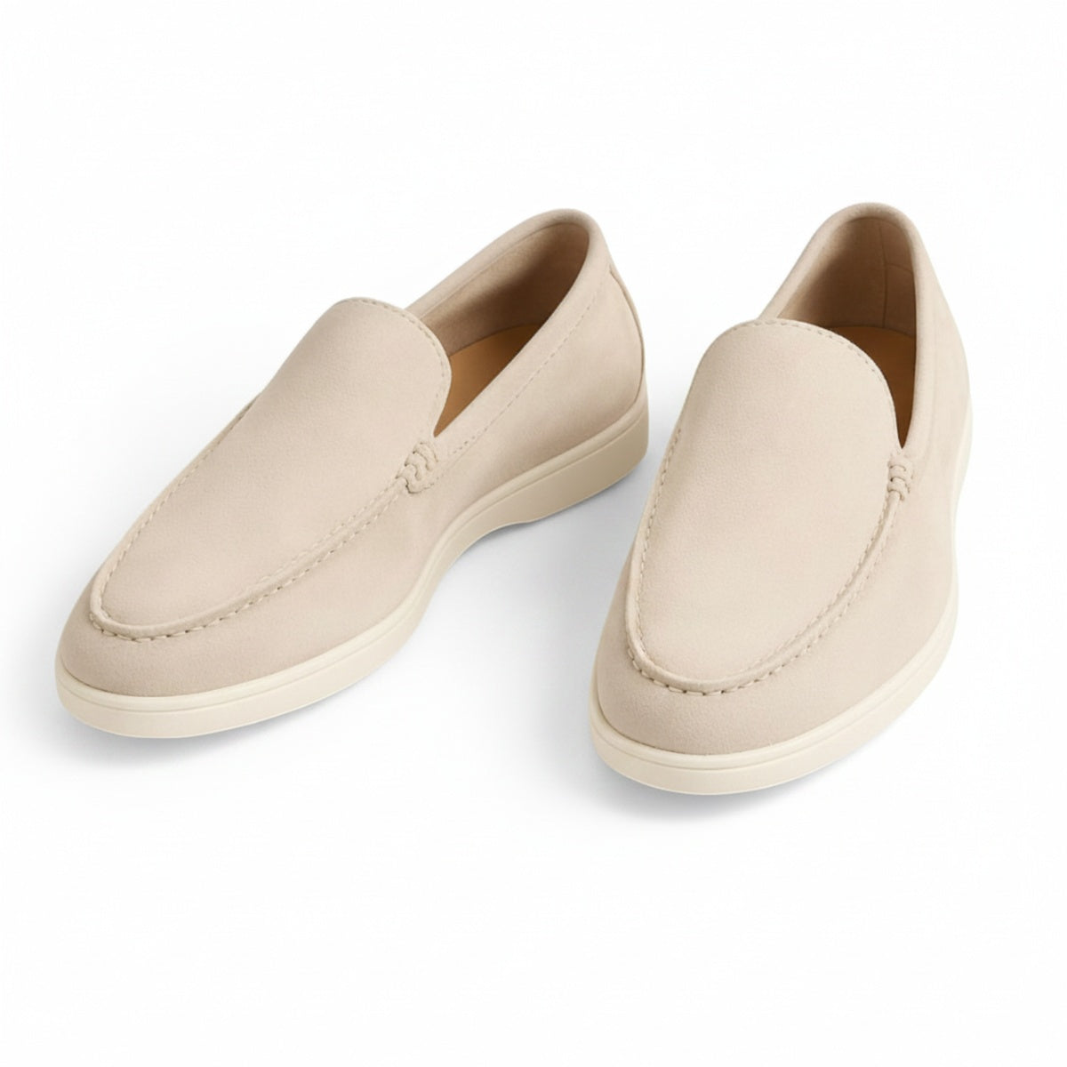 Men's Slip-On Loafers with Moc-Toe Stitching and Flatform Sole