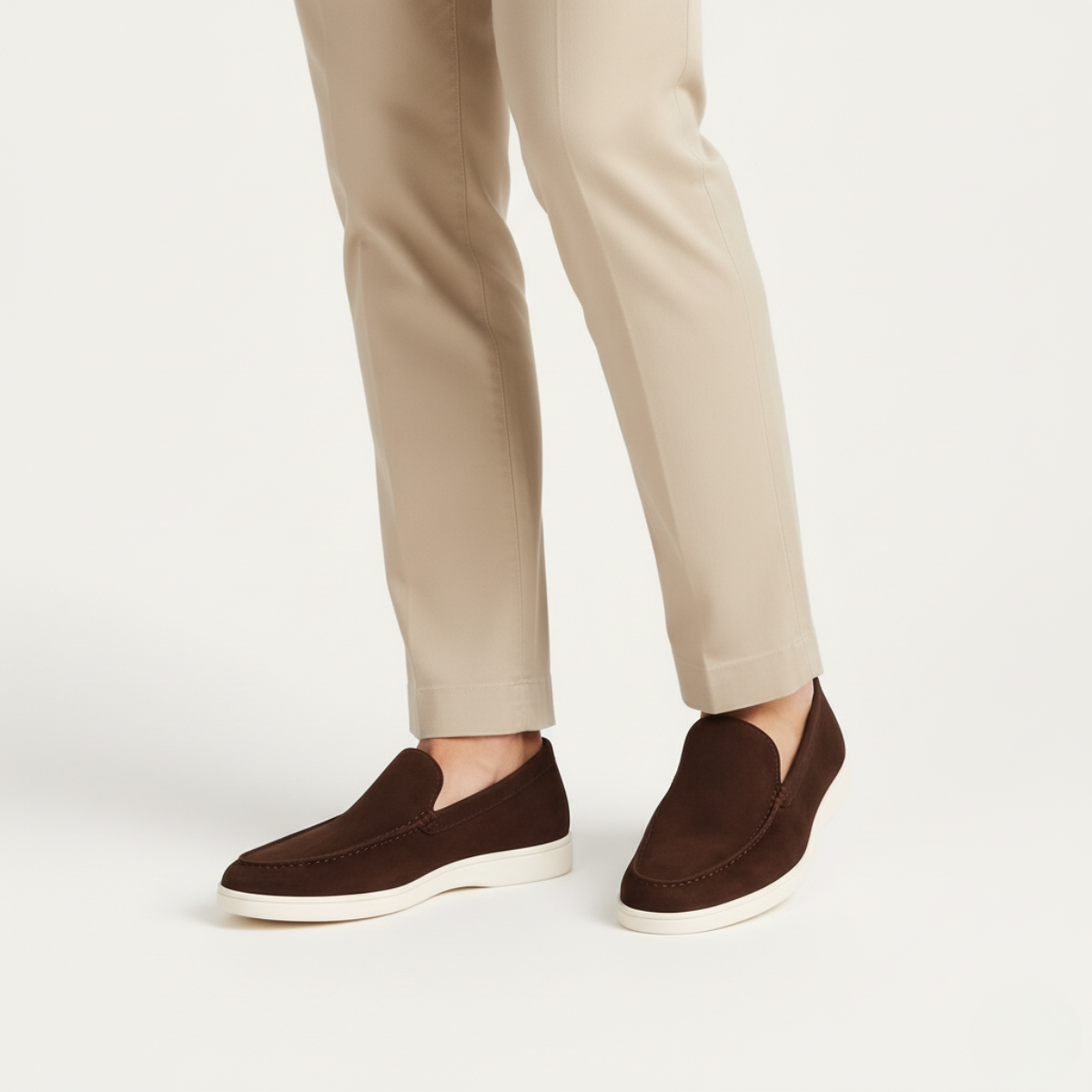 Men's Slip-On Loafers with Moc-Toe Stitching and Flatform Sole