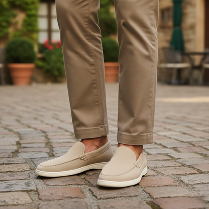 Men's Slip-On Loafers with Moc-Toe Stitching and Flatform Sole
