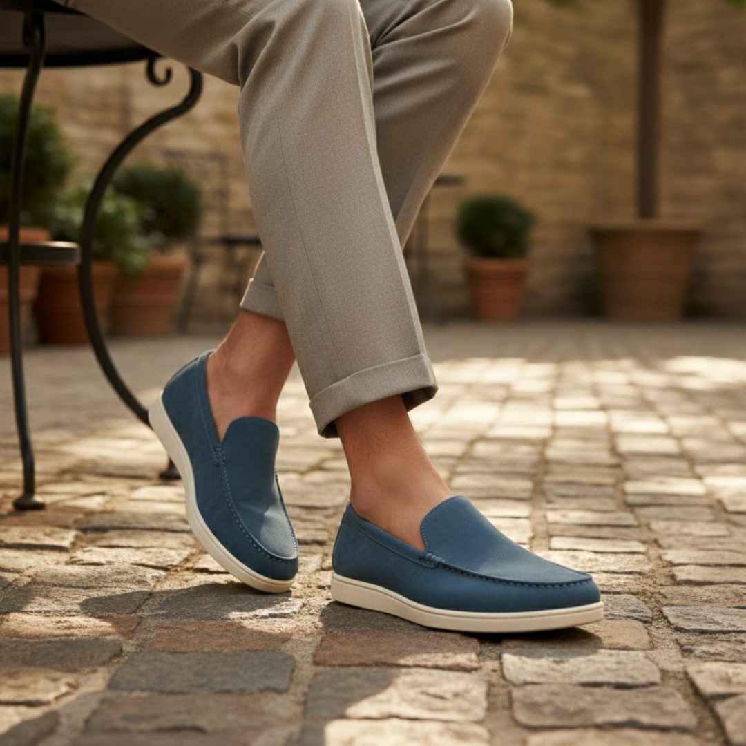 Men's Slip-On Loafers with Moc-Toe Stitching and Flatform Sole