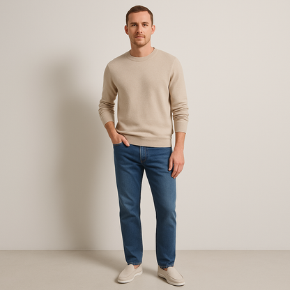 Men's Slip-On Loafers with Moc-Toe Stitching and Flatform Sole