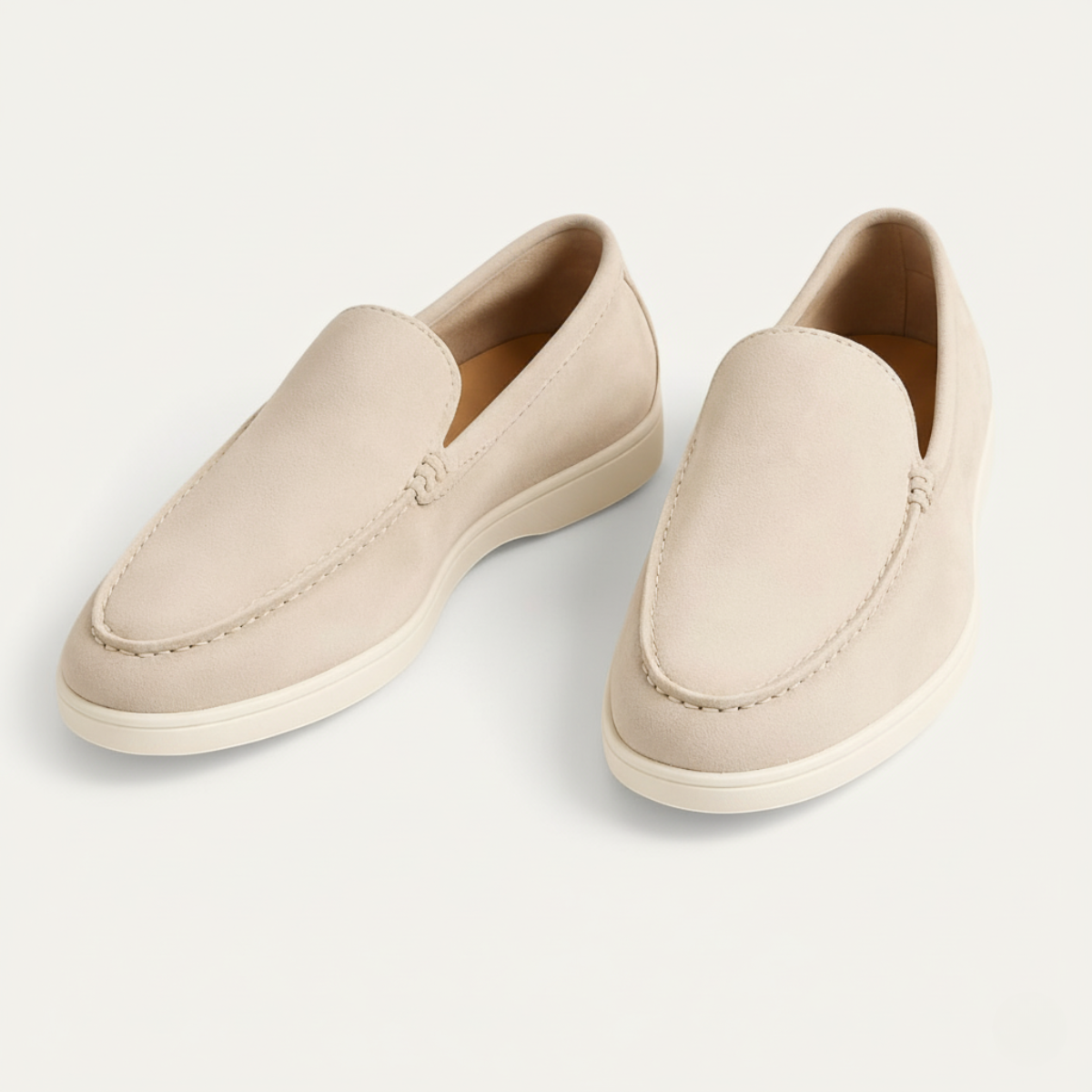Men's Slip-On Loafers with Moc-Toe Stitching and Flatform Sole
