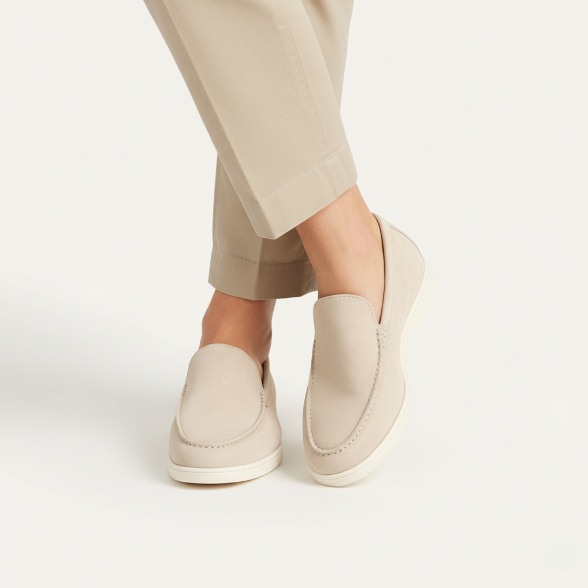 Men's Slip-On Loafers with Moc-Toe Stitching and Flatform Sole