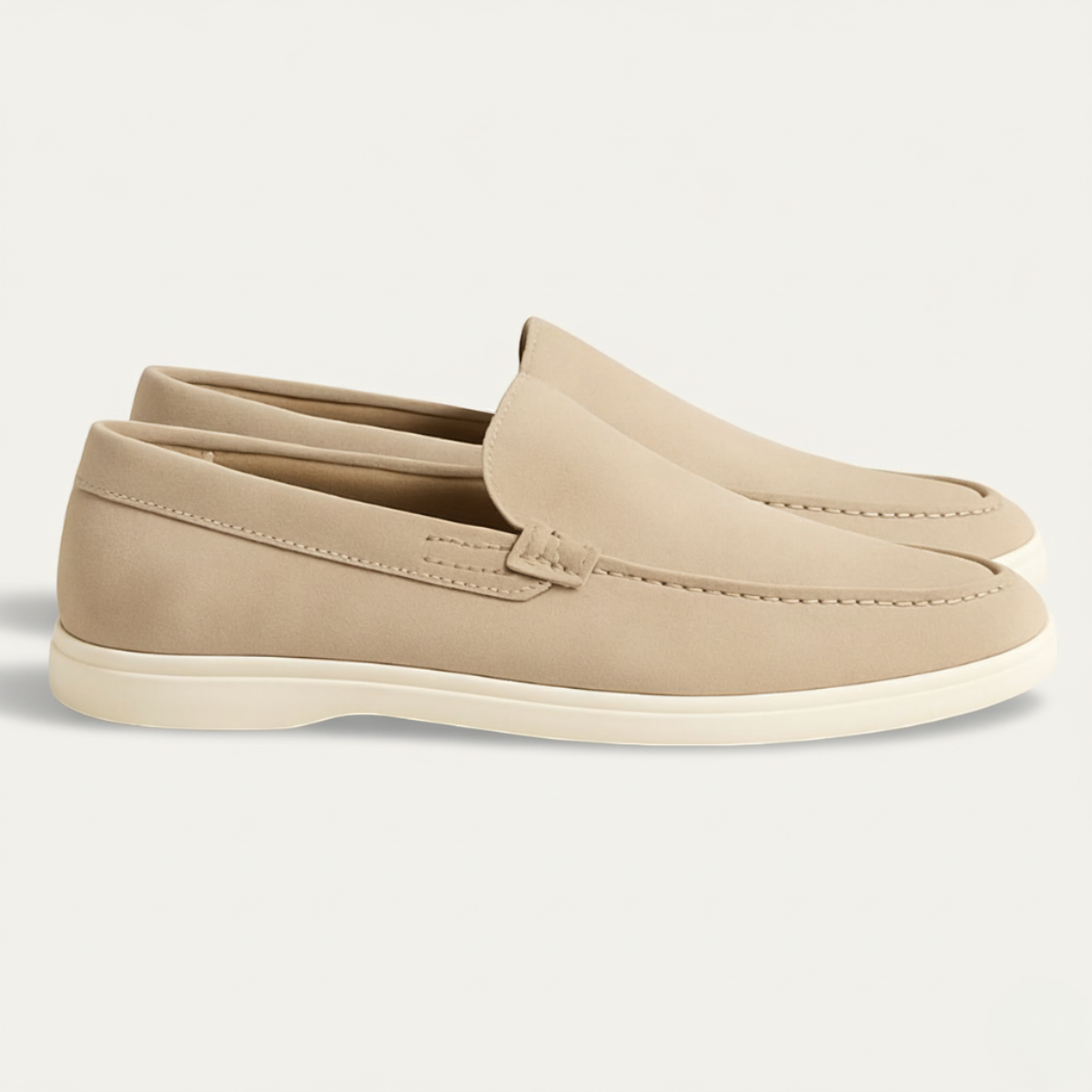 Men's Slip-On Loafers with Moc-Toe Stitching and Flatform Sole