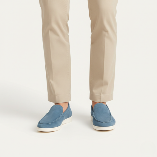 Men's Slip-On Loafers with Moc-Toe Stitching and Flatform Sole