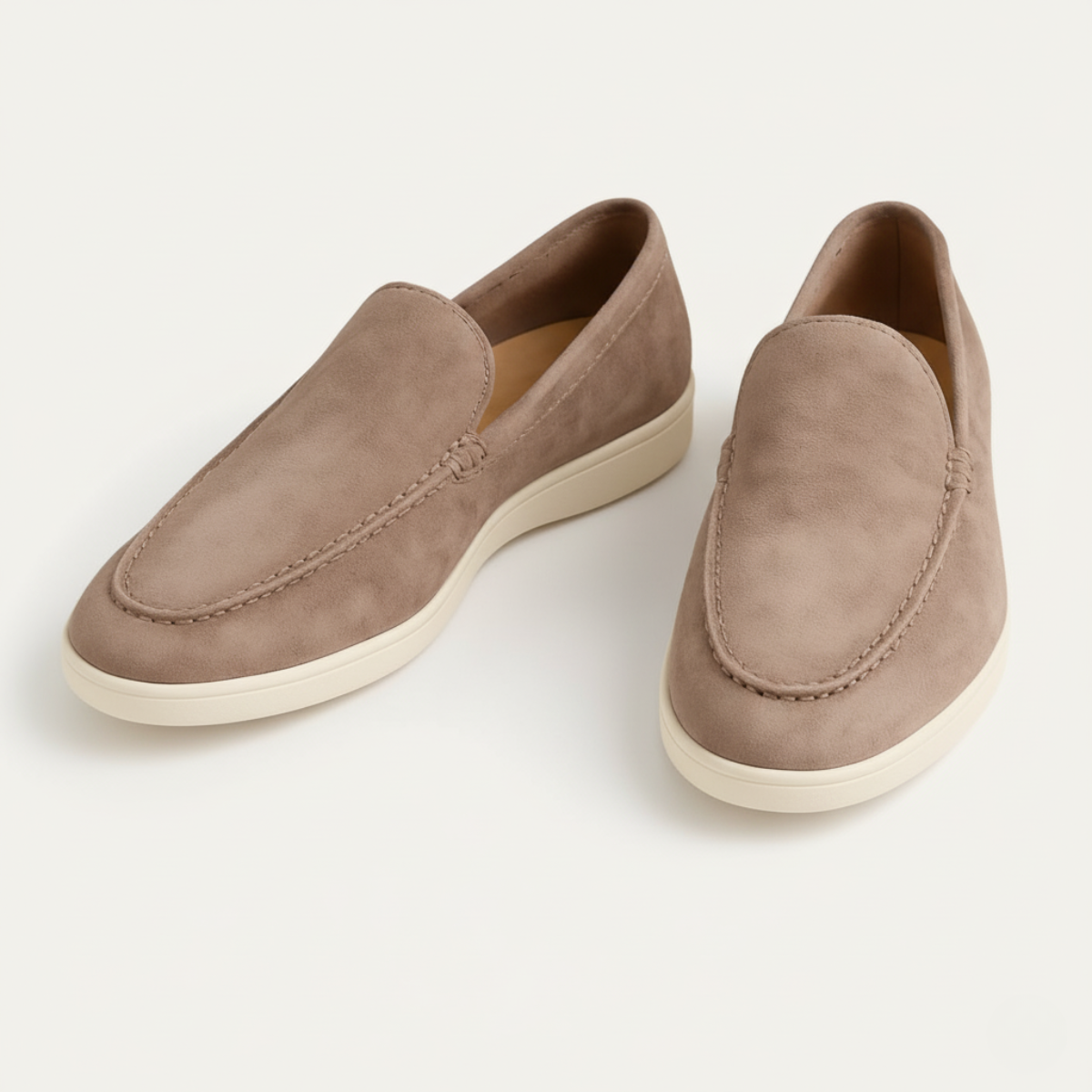 Men's Slip-On Loafers with Moc-Toe Stitching and Flatform Sole