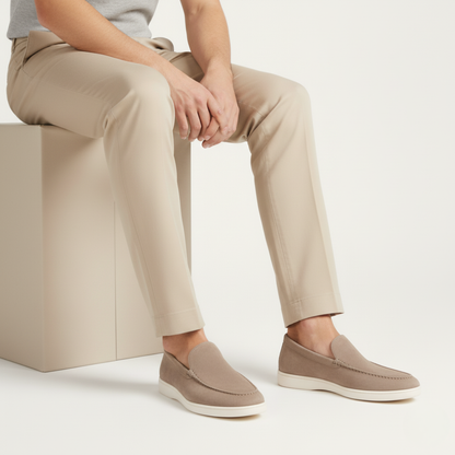 Men's Slip-On Loafers with Moc-Toe Stitching and Flatform Sole