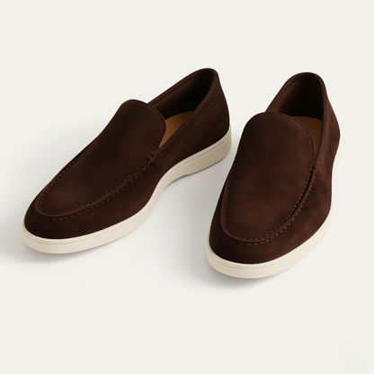 Men's Slip-On Loafers with Moc-Toe Stitching and Flatform Sole