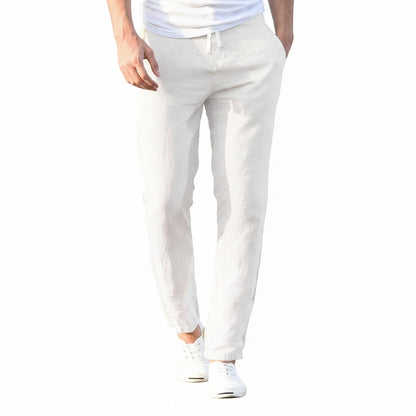 Men's Straight-Leg Trousers with Drawstring Waist