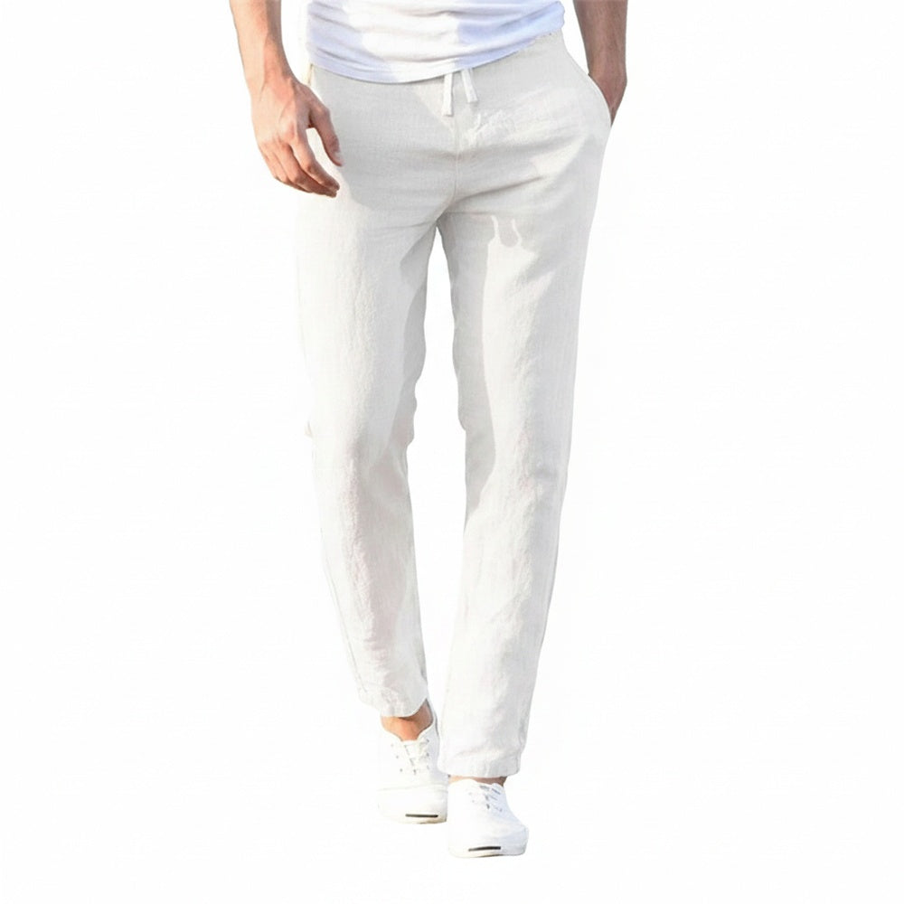 Men's Straight-Leg Trousers with Elasticated Drawstring Waist