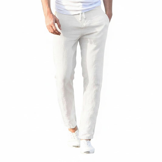 Men's Straight-Leg Trousers with Elasticated Drawstring Waist