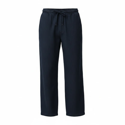 Men's Straight-Leg Trousers with Elasticated Waist and Side Pockets
