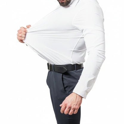 Men's Stretch Dress Shirt Long Sleeve with Slim Fit and Button Collar