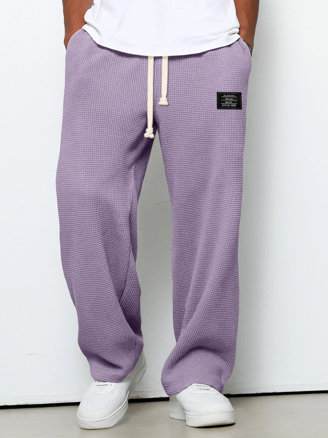 Men's Sweatpants Wide Leg Straight Fit with Drawstring Waist