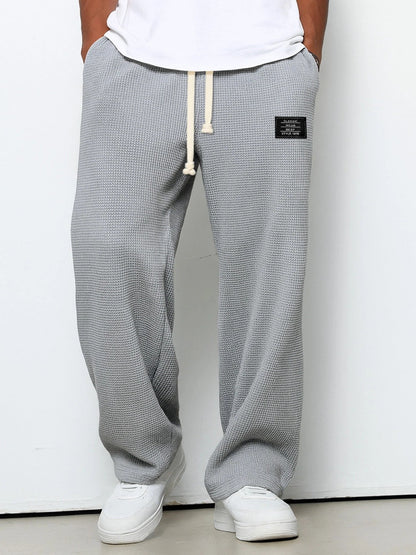 Men's Sweatpants Wide Leg Straight Fit with Drawstring Waist