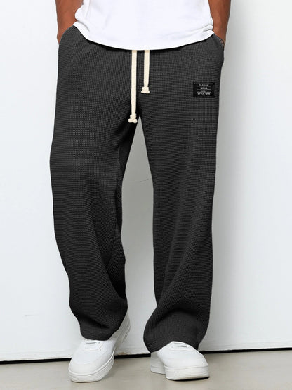 Men's Sweatpants Wide Leg Straight Fit with Drawstring Waist
