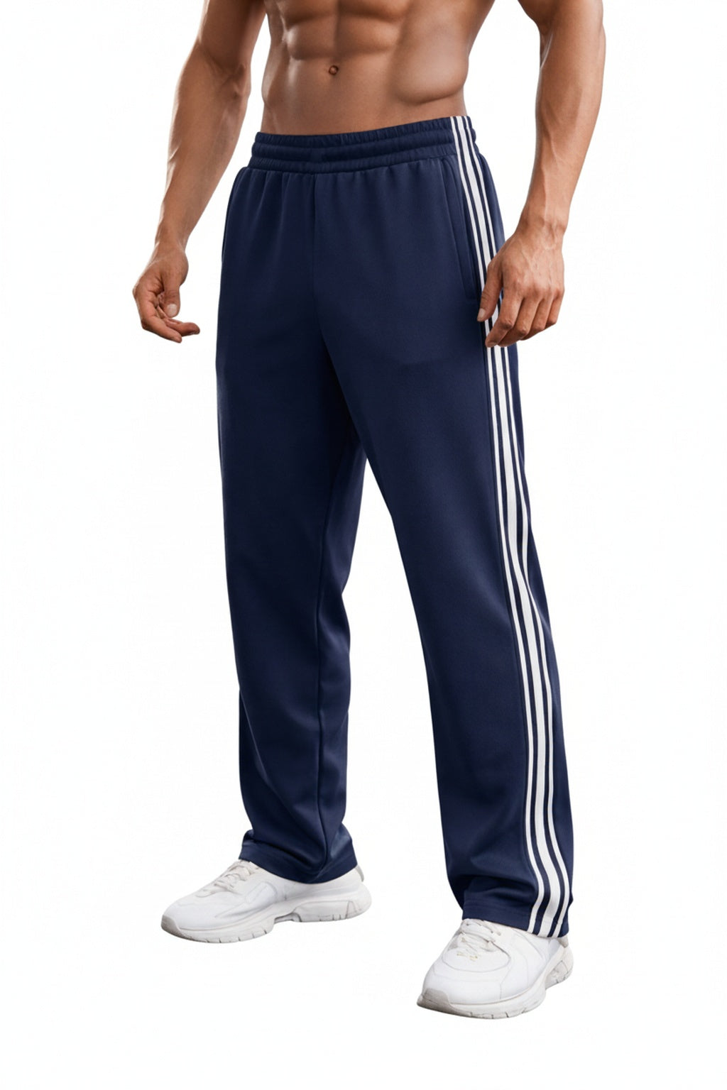Men's Sweatpants with Side Stripes and Elasticated Waist for Training and Athleisure