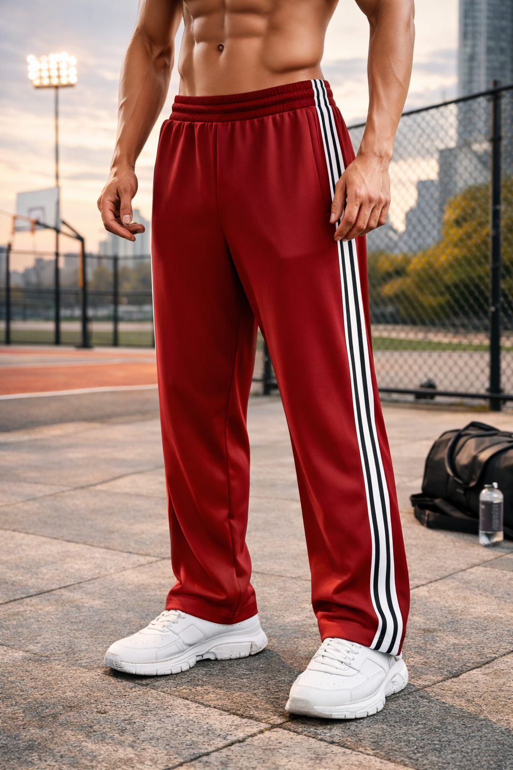 Men's Sweatpants with Side Stripes and Elasticated Waist for Training and Athleisure