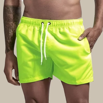 Men's Swim Shorts with Elastic Waistband and Side Pockets