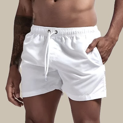 Men's Swim Shorts with Elastic Waistband and Side Pockets