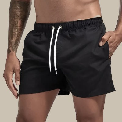 Men's Swim Shorts with Elastic Waistband and Side Pockets
