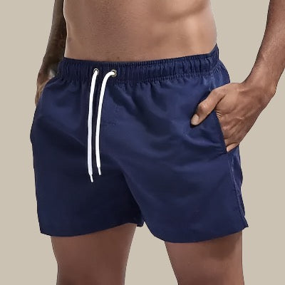 Men's Swim Shorts with Elastic Waistband and Side Pockets