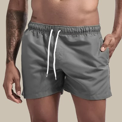 Men's Swim Shorts with Elastic Waistband and Side Pockets